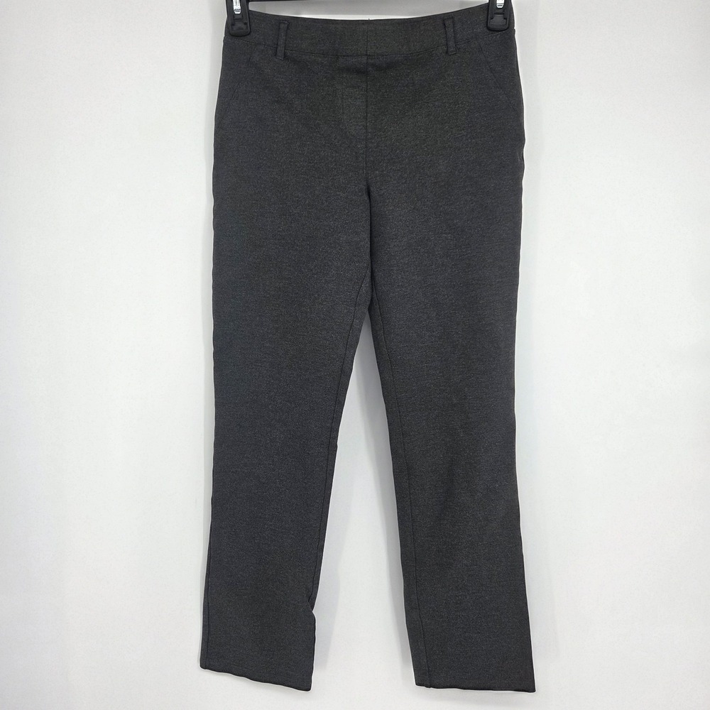 Quince Charcoal Ponte Pants - Straight Leg - Faux Pocket - S - 28"